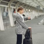 Woman arriving at the airport